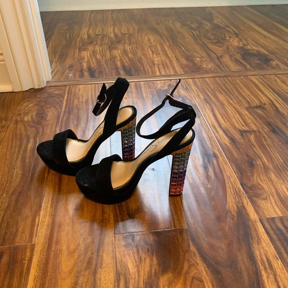 Jessica Simpson multicolored embellished heels. - Picture 1 of 5
